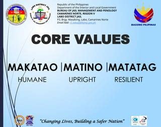 bjmp core values